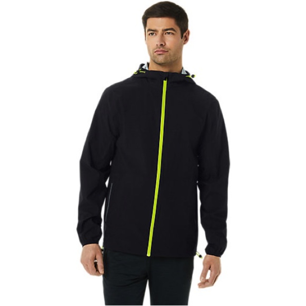 Asics Men'sWaterproof Jacket Performance Black/Lime Zest - Small NWOT